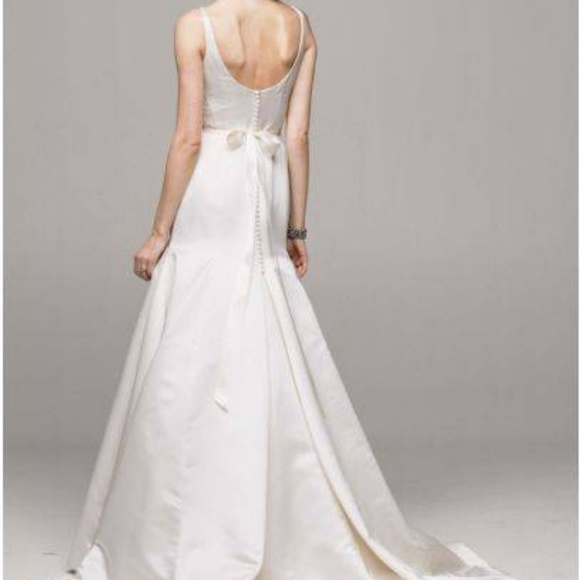 David's Bridal Trumpet Gown w/ button back detail